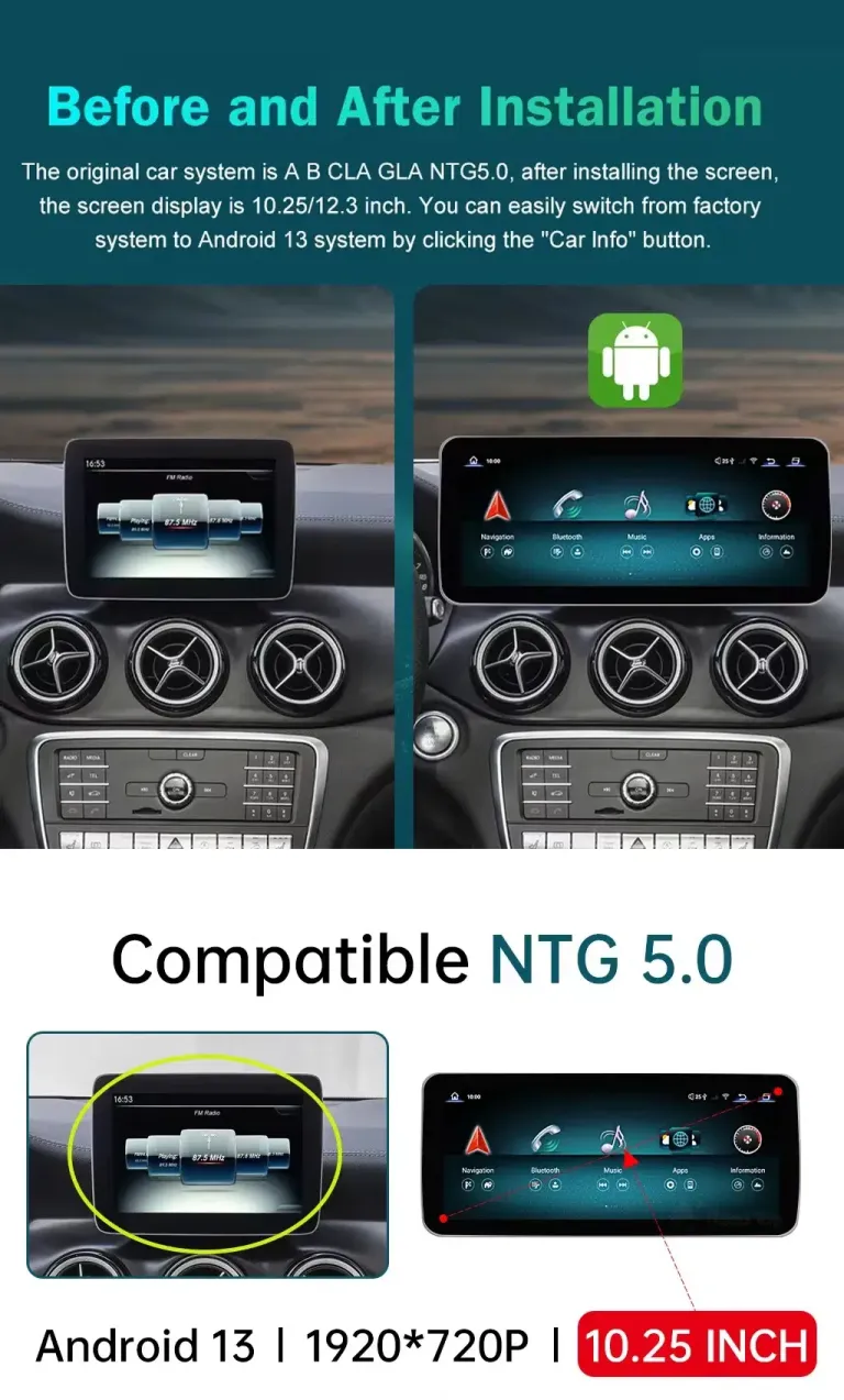Mercedes B-Klasse Android Hauptgerät 2012-2018 | CarPlay DSP