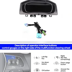 Digitales Kombiinstrument für Volkswagen Tiguan 2009–2017 12.3 inch hintere Anschlüsse und Verkabelungsports
