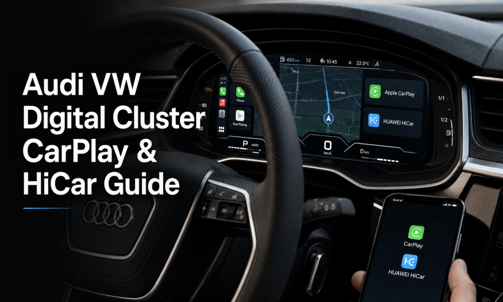 Kabelloses CarPlay mit Audi VW Digital Cluster verbinden Installationsanleitung