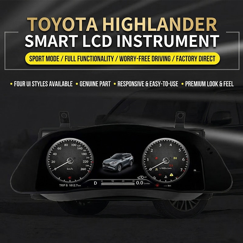 Toyota Highlander Digitales Armaturenbrett Upgrade 2015-2019