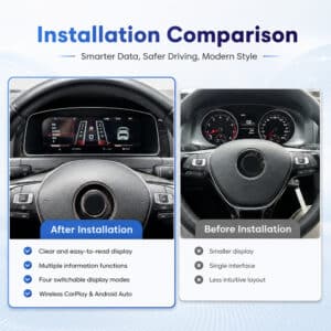 VW Golf Mk7 Virtual Cockpit Vergleich zeigt intelligentere Daten, sichereres Fahren und modernen Stil