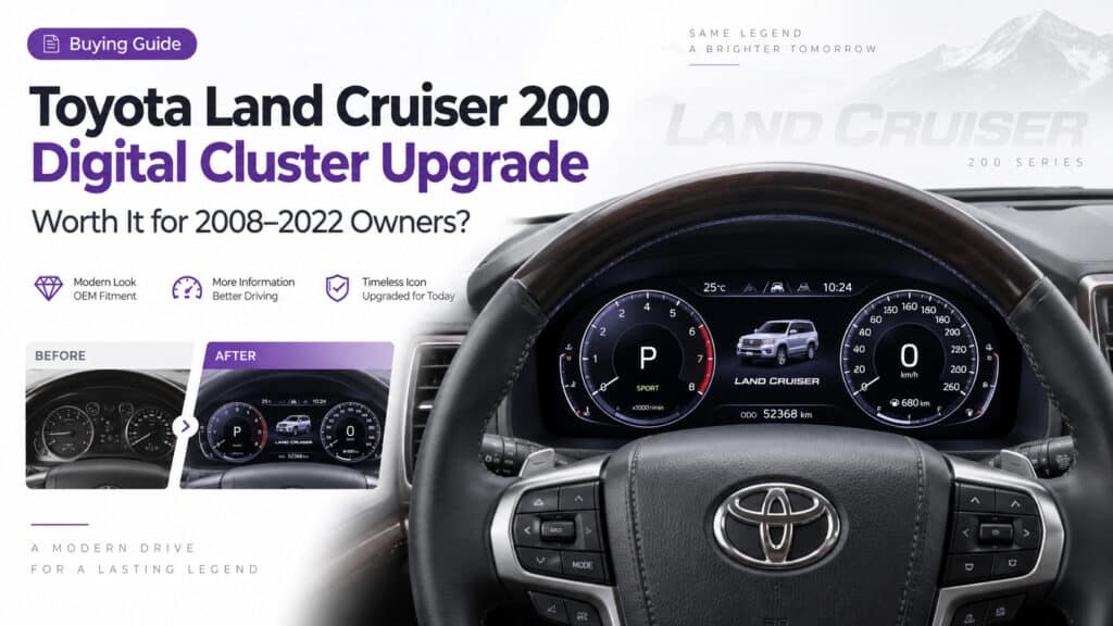 Toyota Land Cruiser 200 Serie digitales Cluster-Upgrade installiert in LC200 J200 Armaturenbrett