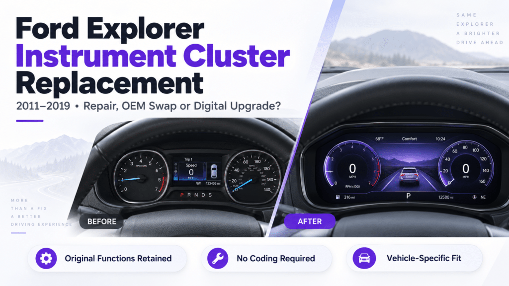 Ford Explorer Instrumententafel-Austausch 2011–2019: Reparatur, OEM-Austausch oder digitales Upgrade?