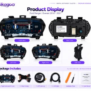 Ford Ranger Everest T7 T8 2016-2021 digital instrument cluster feature overview