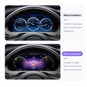 Toyota Hilux Fortuner digital cluster before and after installation