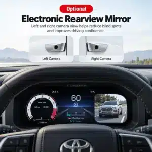 Toyota Tundra Digital Instrument Cluster 2015–2019 — CarPlay, Maps & a Modern Virtual Cockpit 4 Toyota Tundra digital cluster image showing an optional electronic rearview mirror style display with left and right cam