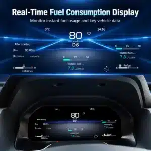 Toyota Tundra Digital Instrument Cluster 2015–2019 — CarPlay, Maps & a Modern Virtual Cockpit 7 Toyota Tundra digital cluster display image showing real-time fuel consumption data and key vehicle information.