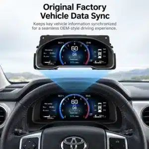 Toyota Tundra Digital Instrument Cluster 2015–2019 — CarPlay, Maps & a Modern Virtual Cockpit 5 Toyota Tundra dashboard image showing original factory vehicle data sync concept with the digital cluster mounted in the