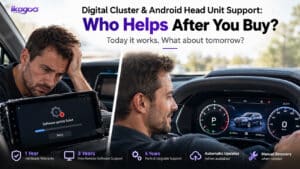 Langfristiger Support für Auto-Elektronik: Käufervergleich von sechs echten Kunden-Chat-Fällen und iKAGOO 1-Jahr-Hardware-, 3-Jahr-Software-, 5-Jahr-Teile-Support