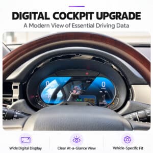 Lexus GX460 Innenraum mit aufgewertetem digitalem Kombiinstrument hinter dem Original-Lenkrad