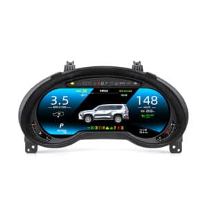 Frontseitiges Lexus GX400 GX460 digitales Kombiinstrument auf schlichtem weißem Hintergrund, blaues Instrumentenanzeige-Design